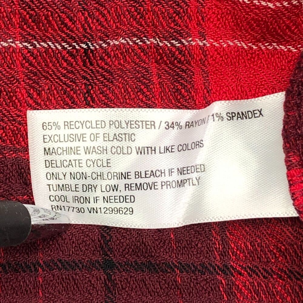 NWT Knox Rose Women Long Sleeve Plaid Dress Size Medium Red B275 -26 - Picture 10 of 16